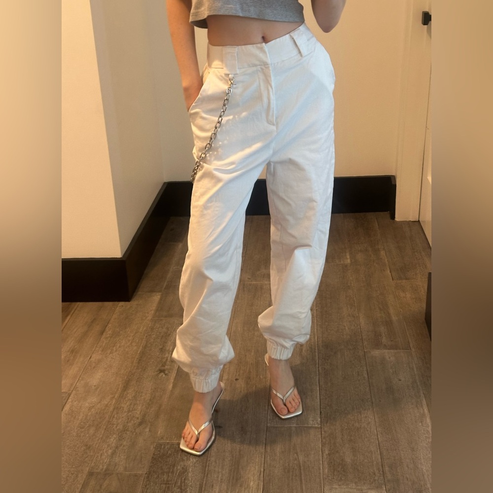 Baggy White Cargo Pants